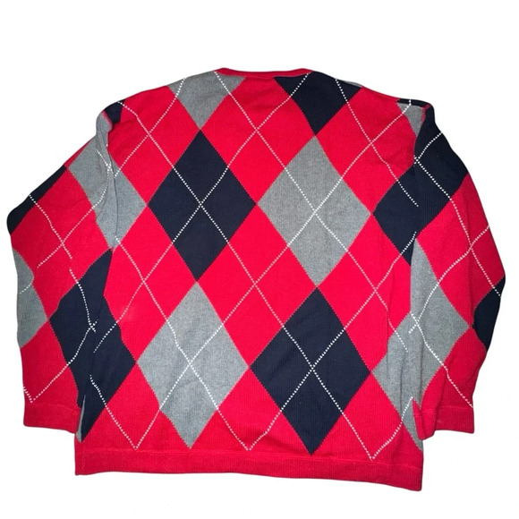 Nautica Men’s Argyle Sweater Red, Black and Gray. Size XXL - Picture 2 of 5